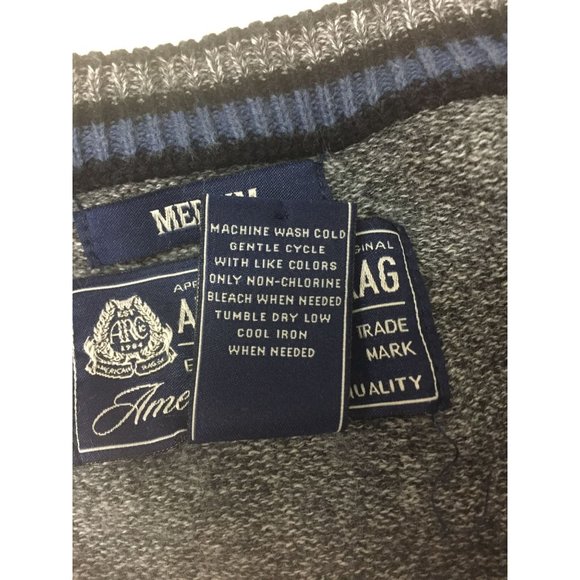 Men's Gray Striped American Rag Crewneck Sweater Size M Medium - Picture 8 of 10